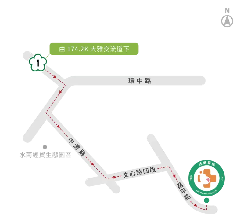茂盛台中總院國道一號地圖